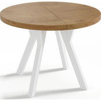 ESSTISCH Twixy runder ausziehbarer, Lancelot Eiche 100-150/100/76 cm - Eichefarben/Braun, Holz/Holzwerkstoff (100/150/76cm) - WFL GROUP