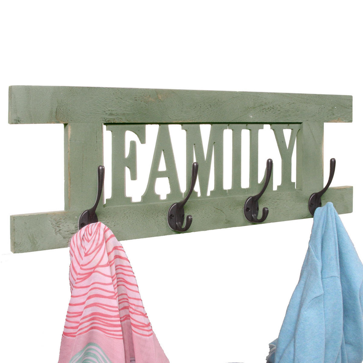 WANDGARDEROBE FAMILY SHABBY-LOOK Grün - Grün, Holz (60/21/2cm) - MCW