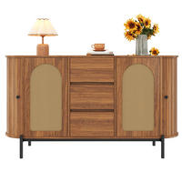 SIDEBOARD 140/38/77,5 cm Nussbaum aus MDF mit Rattan-Türen und Schubladen - Walnussfarben, Holzwerkstoff (38/77.5/140cm) - OKWISH