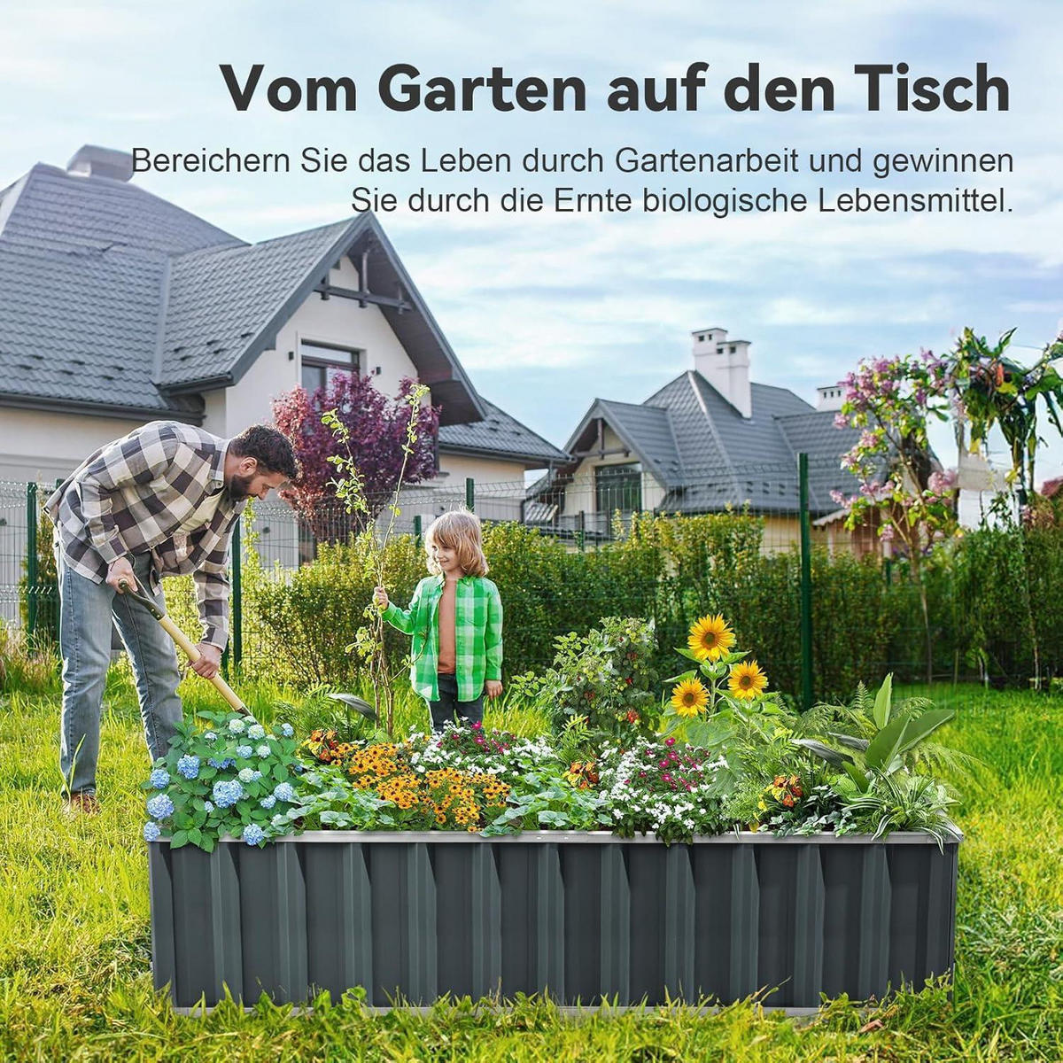 HOCHBEET Metall 174 x 90 x 30 cm Grau - Grau, Metall (91.4/30.5/172.7cm)