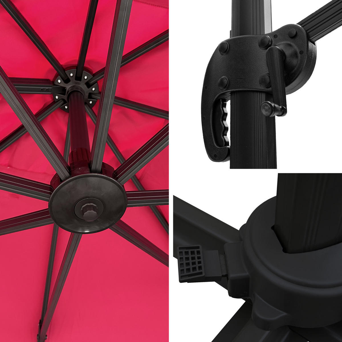 SONNENSCHIRM Molokai Fuchsia 300/300 cm - Rosa, Textil (300/300cm) - Happy Garden