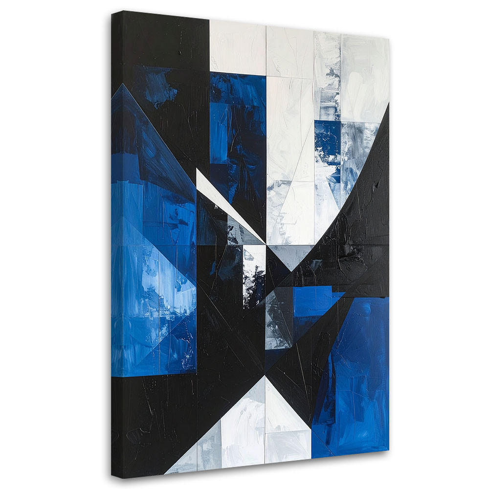 LEINWANDBILD 3D und geometrisch 60x90cm - Blau, Textil (60/90cm) - Feeby