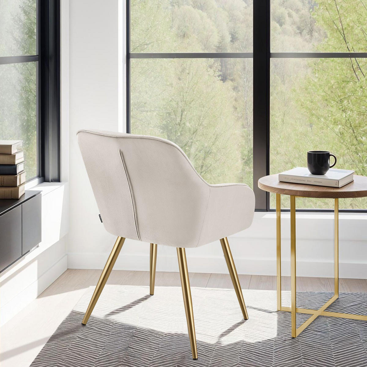 ESSZIMMERSTUHL 2er Set Marilyn,58 x 62 x 82 cm, taupe/gold - Taupe/Goldfarben, Kunststoff (58/82/62cm) - tectake