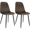 ESSZIMMERSTUHL 2er Set Samt Braun - Schwarz/Braun, Textil/Metall (45/88/54cm) - CLP