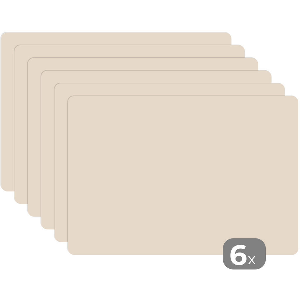 MuchoWow SADA 6 KS PROSTÍRÁNÍ Béžová - jednobarevná 45x30 cm