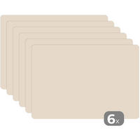 PLATZSETS 6er-Set Beige - Unifarben 45x30 cm Tischset - Beige, Kunststoff (0.3/45/30cm) - MuchoWow