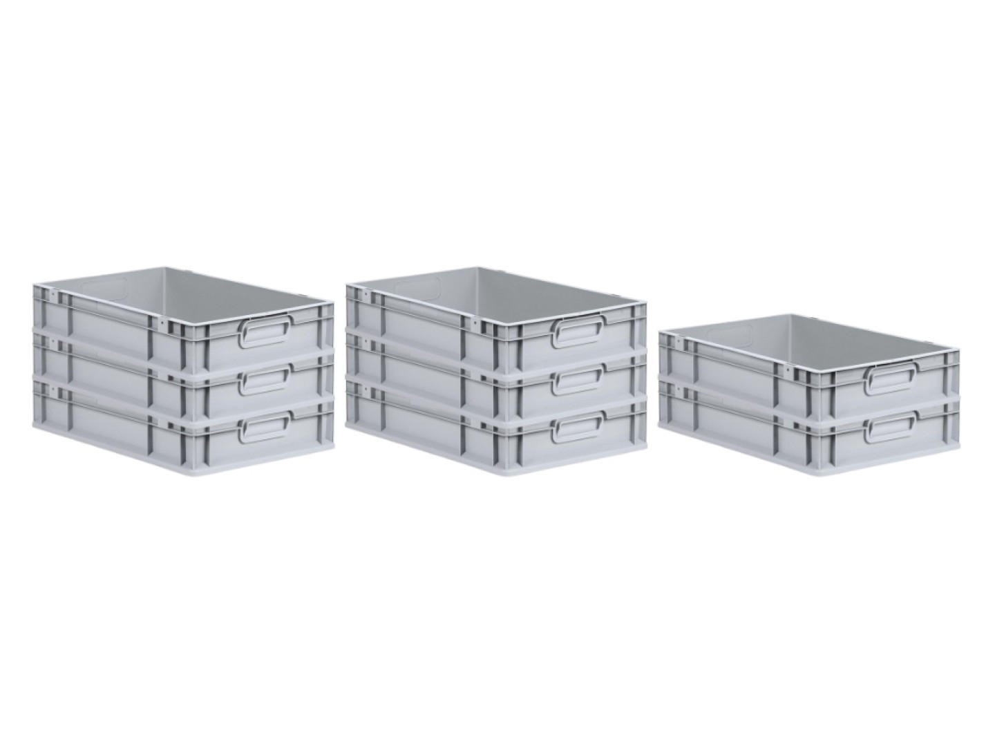 EUROBOX 8x Nextgen Economy Griffe Geschlossen 12x40x60cm 23 Liter - Grau, Kunststoff (40/12/60cm) - PROREGAL