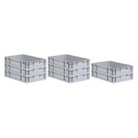 EUROBOX 8x Nextgen Economy Griffe Geschlossen 12x40x60cm 23 Liter - Grau, Kunststoff (40/12/60cm) - PROREGAL