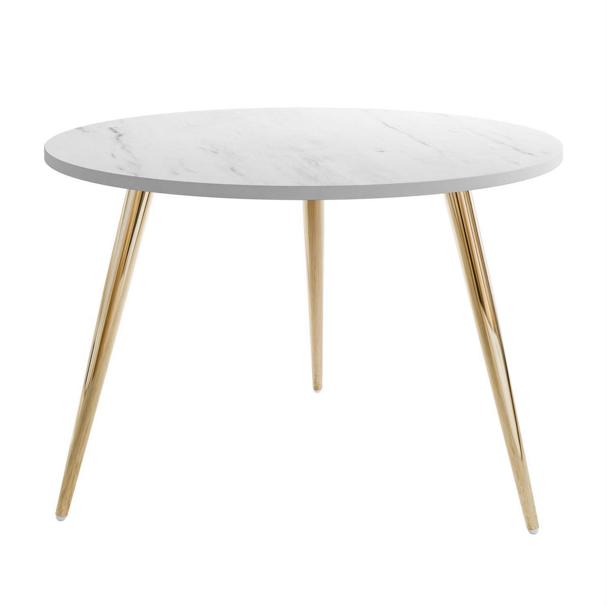 COUCHTISCH SOLEIL II aus Weiß Marmor auf goldenen Beinen - Weiß, Holzwerkstoff (60/60/47cm) - Lookway