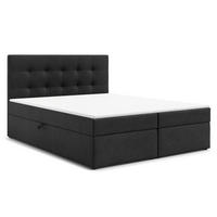 BOXBETT GALATA 160x200 cm mit Bettkasten und Matratze - Schwarz + TOPPER - Schwarz, Holz/Holzwerkstoff (160/200cm) - AX Living