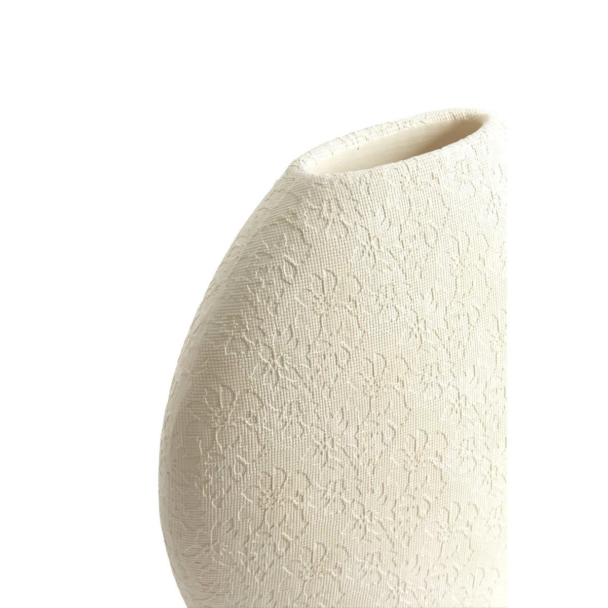 VASE Renda Weiß 29.5/10/30 cm - Weiß, Kunststoff (30cm) - Light & Living