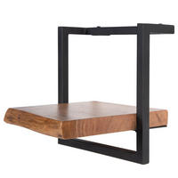 WANDREGAL - Akazie massiv / Metall - Akaziefarben, Metall (30/30/26cm) - home24