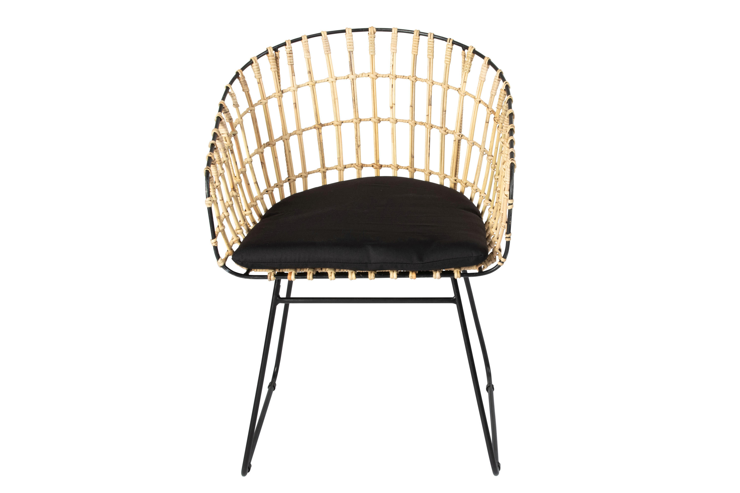 ESSZIMMERSTUHL LIMA - Beige/Schwarz, Naturmaterialien/Metall (45/80/45cm) - SAM