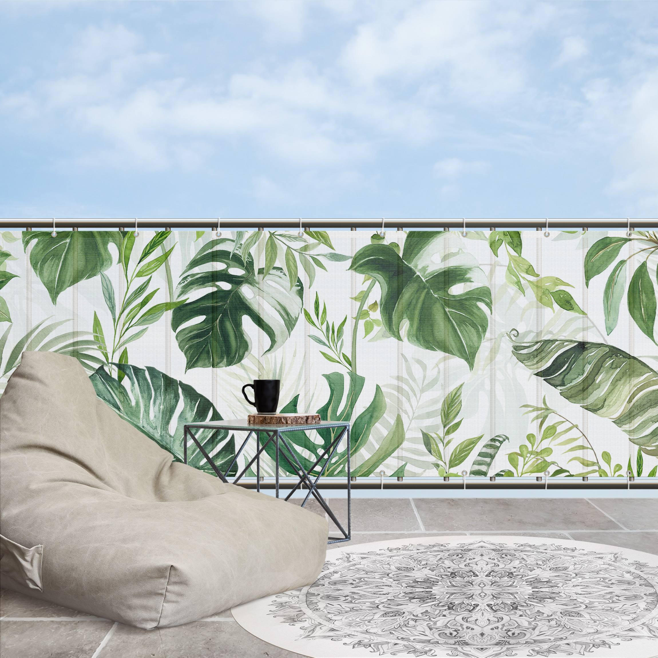 Thumbnail - Bilderwelten Balkon, Grün, Kunststoff, Baum/Pflanze/Natur, Rechteckig, 100x75 cm, Sonnen- & Sichtschutz, Sichtschutz Gar...
