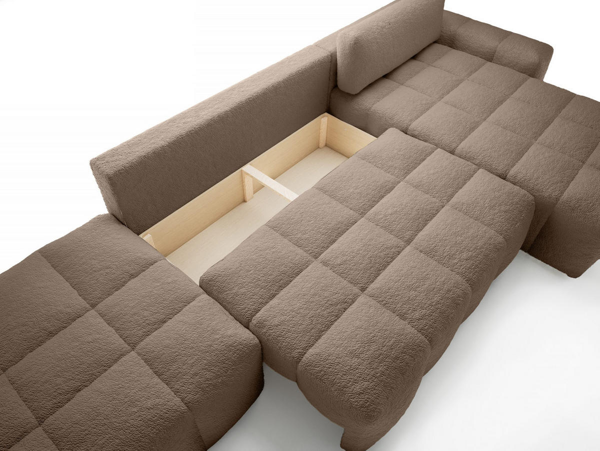 ECKSOFA mit Schlaffunktion Liptitz La, Brown - Braun, Textil (100/363cm) - Fedve