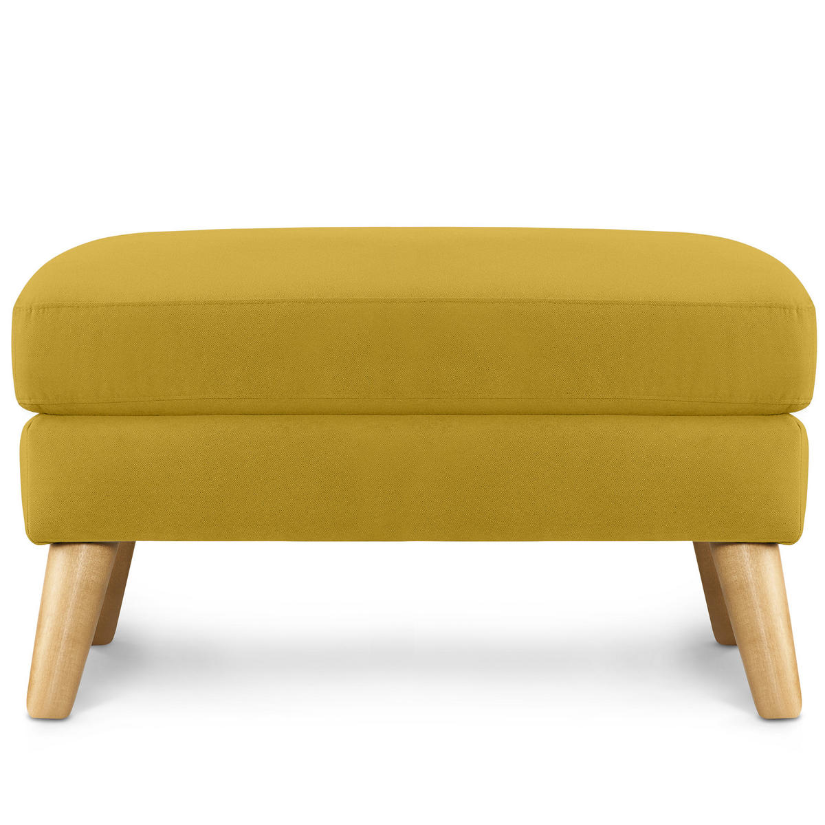SITZHOCKER TAGIO Pouffe, gelb - Gelb/Braun, Buchenholz/Textil (65/46/80cm) - KONSIMO®
