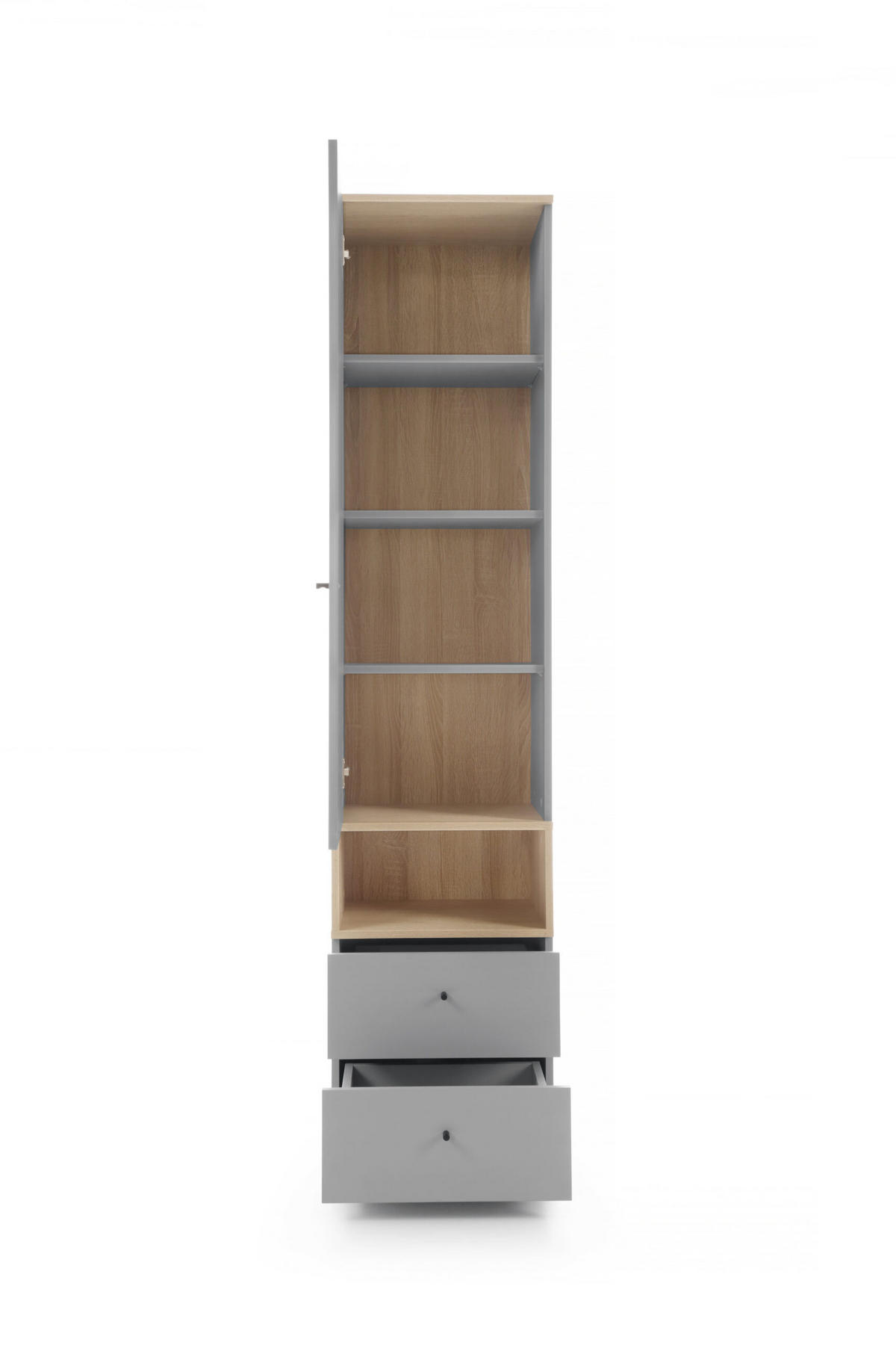 REGALSCHRANK Nova in Grau und Eiche ca. 45 x 195 x 40 cm - Grau, Holzwerkstoff (45/195/40cm)