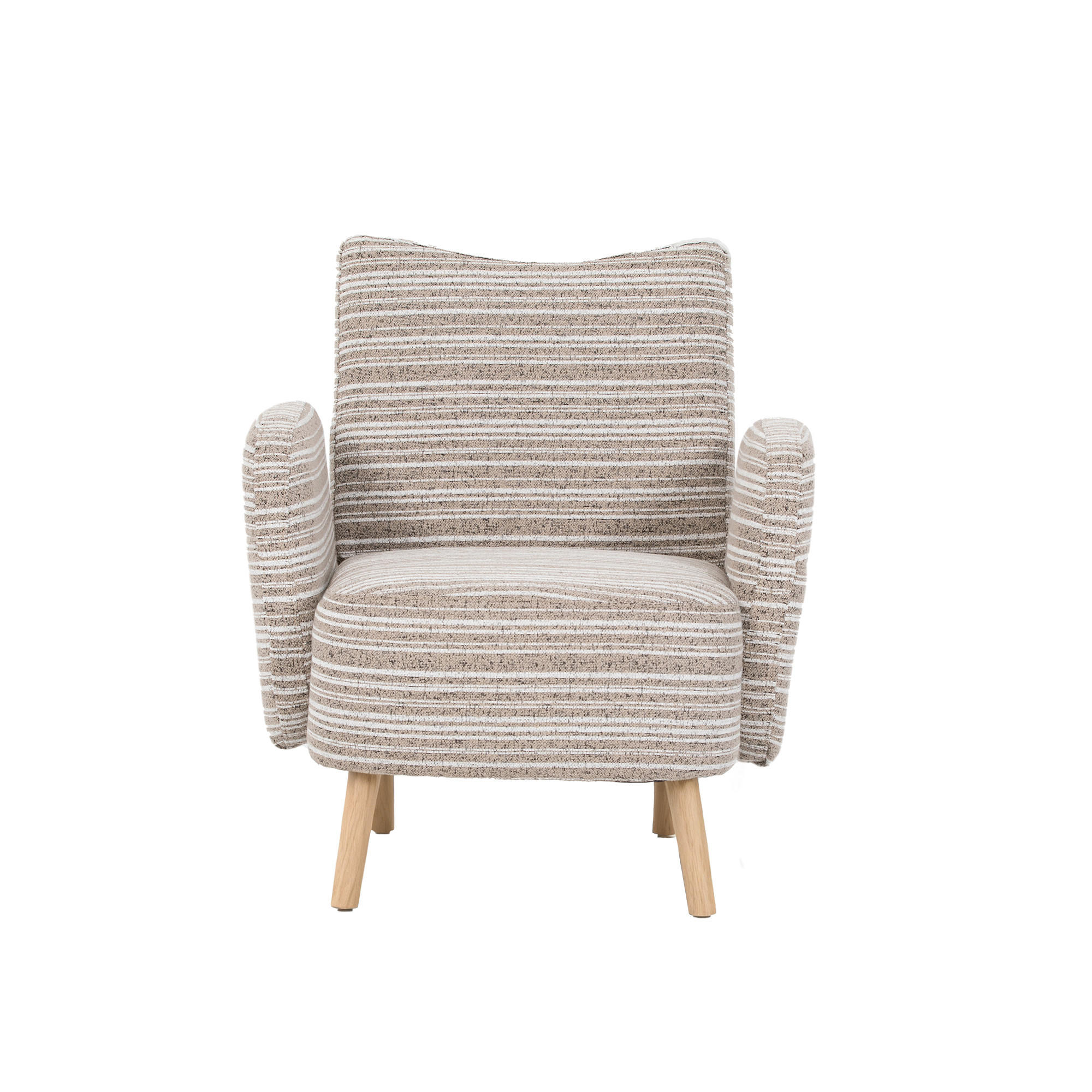 POLSTERSESSEL mit Kreismuster 77x81x87 cm Holzbeine - Beige, Textil/Metall (77/87/81cm) - PARAFTA HOME