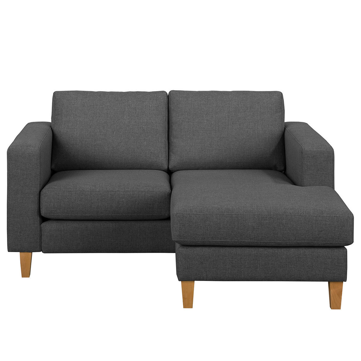 ECKSOFA - Dunkelgrau, Holz/Buchenholz (154/140cm) - home24