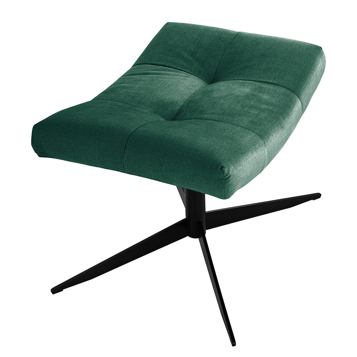 POLSTERHOCKER - Dunkelgrün/Schwarz, Textil/Metall (67/47/50cm) - home24