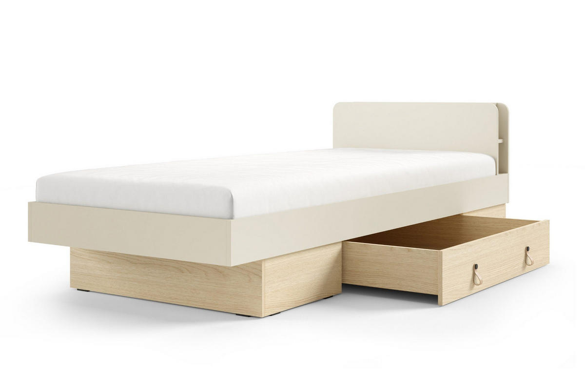 JUGENDBETT SOVI 18 90 / 200 cm in Macadamia / Eiche Mavelie - Eichefarben/Beige, Holzwerkstoff (90/200cm) - Deine Möbel 24