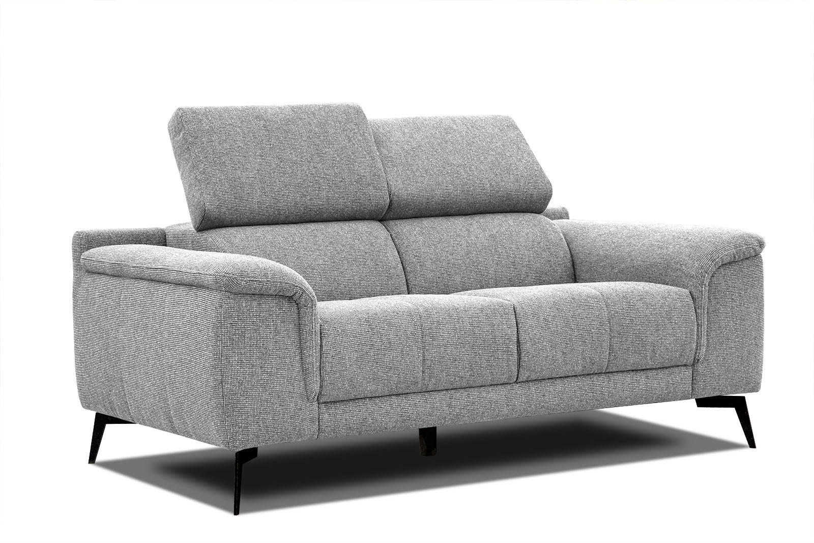 SOFA FIERO 2-Sitzer, silberfarben - Silberfarben/Schwarz, Holzwerkstoff/Textil (170/82/103cm) - Courtois Laville