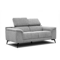 SOFA FIERO 2-Sitzer, silberfarben - Silberfarben/Schwarz, Holzwerkstoff/Textil (170/82/103cm) - Courtois Laville