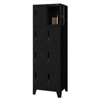 SCHLIESSFACHSCHRANK Spind ROBERT 8 Fächer 172x55,9x45cm Schwarz - Schwarz, Metall (55.9/172/45cm) - Jan Nowak