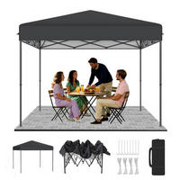 FALTPAVILLON 3 x 3 m Anthrazit mit One-Touch Lift - Anthrazit, Textil (300/260/300cm)