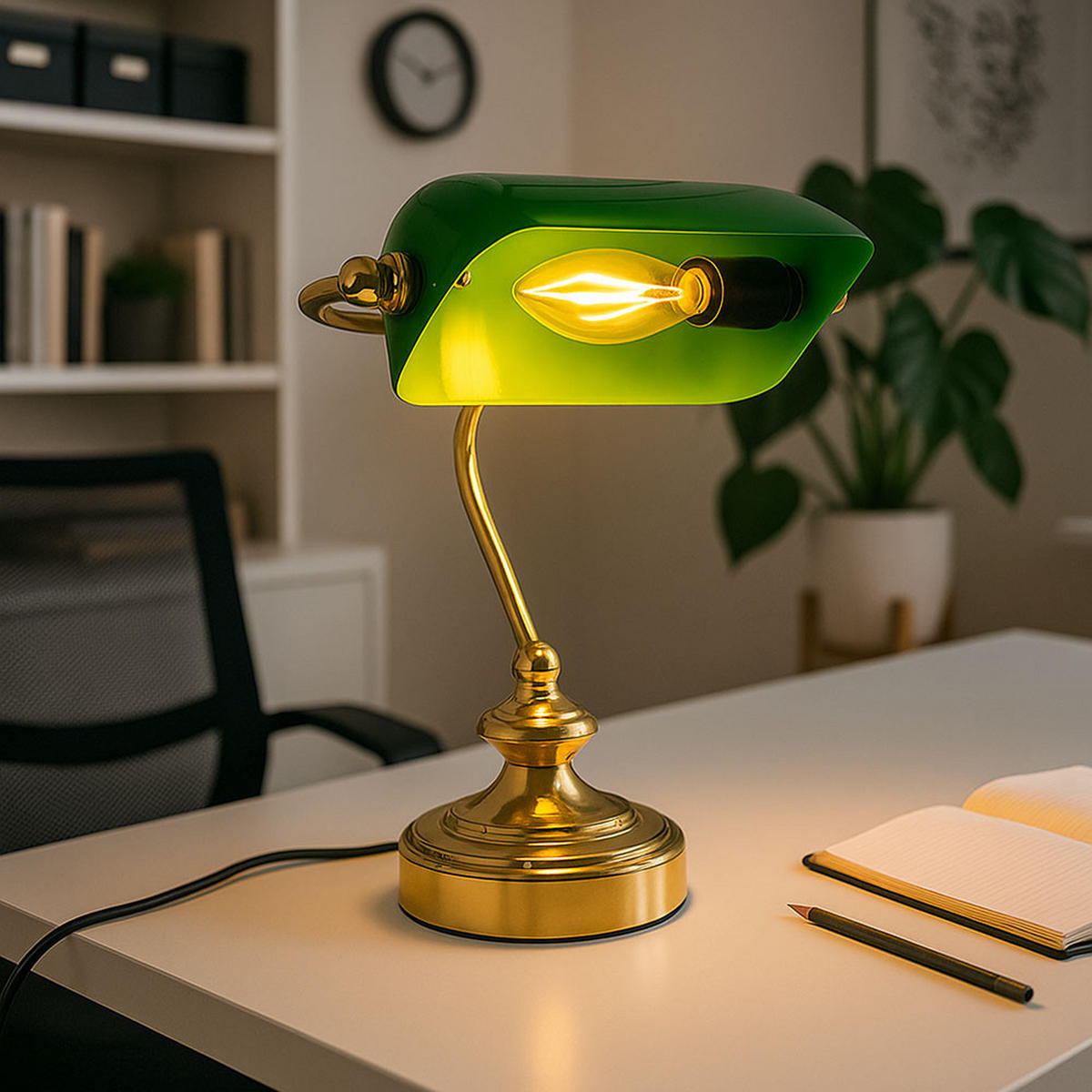 TISCHLEUCHTE Antike Grün Acryl - Grün, Metall (19/16.5/24cm) - Globo Lighting