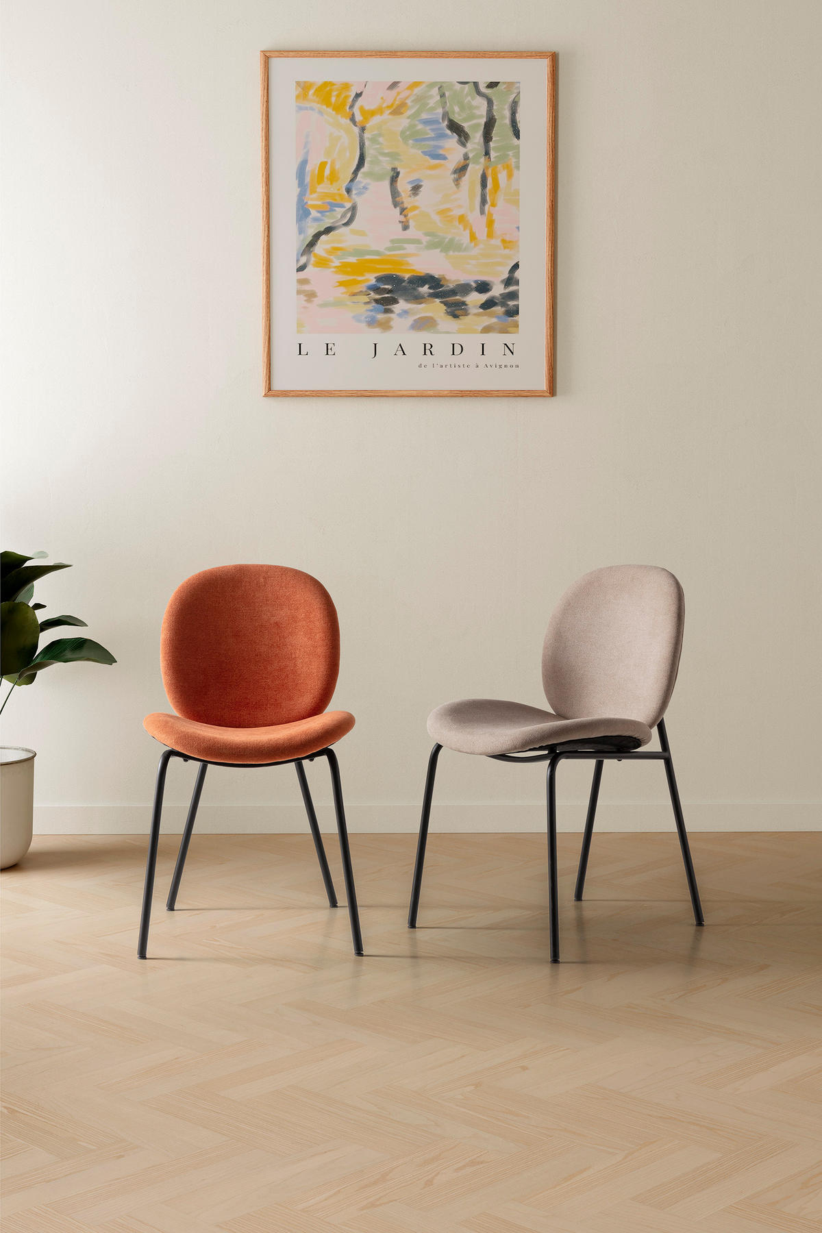 ESSZIMMERSTUHL Cori Rot 45/58/47 cm 2er-Set - Rot, Textil (58/47/45cm) - Calicosy