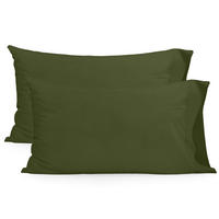 KISSENBEZUG basic 50x75 cm (x2) olivgrün - Olivgrün, Textil (50/75cm) - Happy Friday