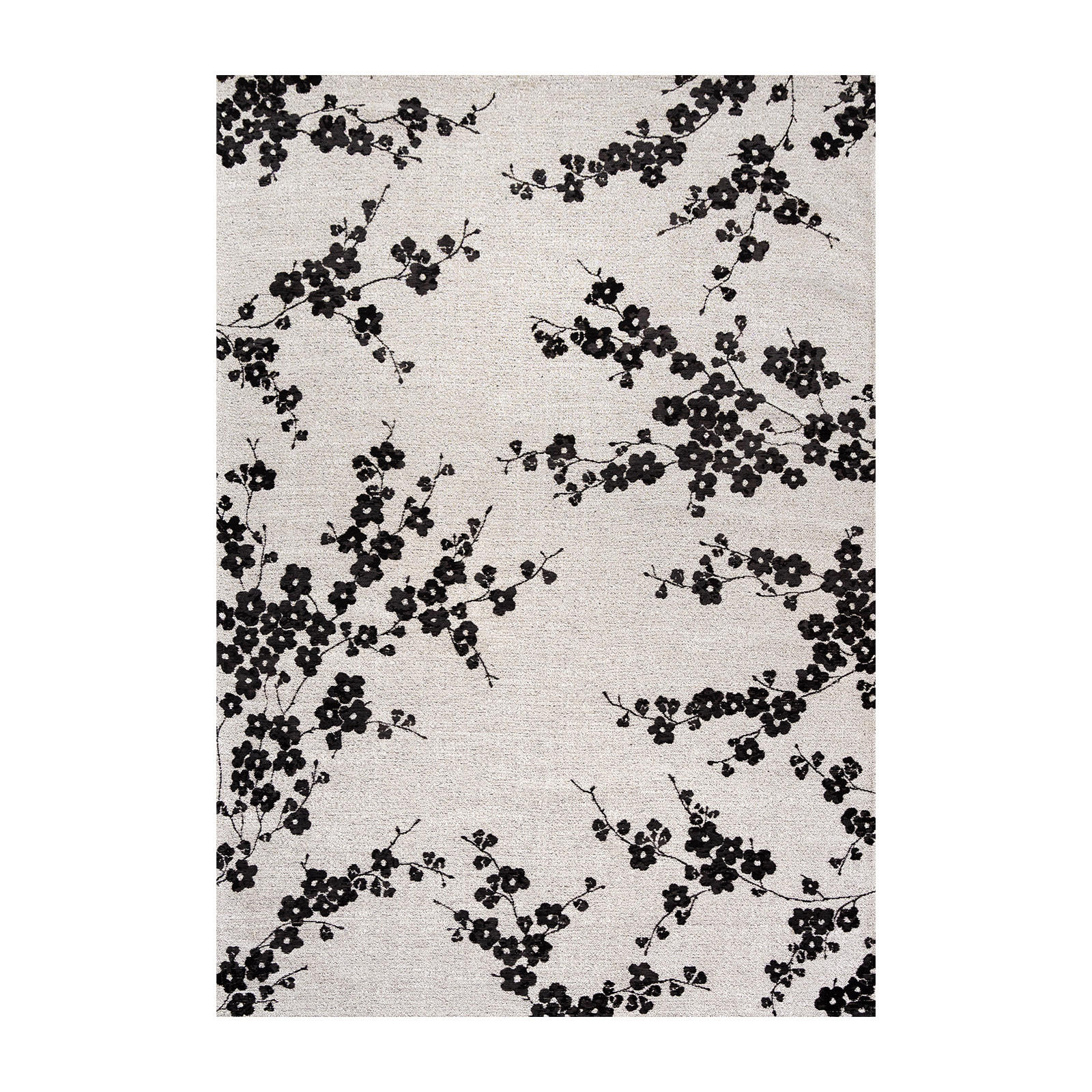 TEPPICH Night Snow Sakura 80/150 cm - Schwarz, Kunststoff/Textil (80/150cm) - Louis De Poortere