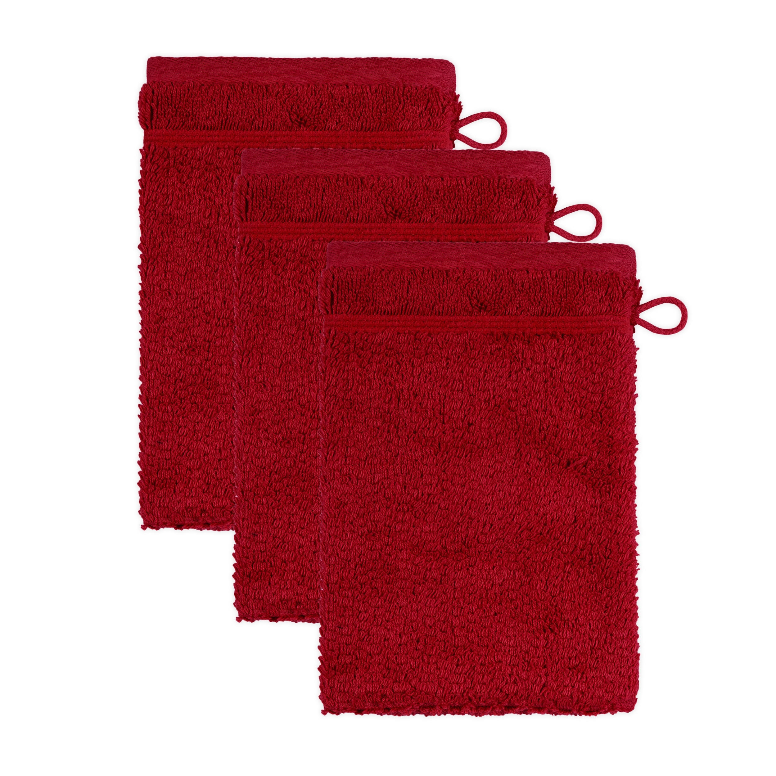 WASCHHANDSCHUH PEARL 3ER PACK - Rot, Textil (15/20cm) - Möve for Frottana