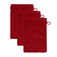 WASCHHANDSCHUH PEARL 3ER PACK - Rot, Textil (15/20cm) - Möve for Frottana