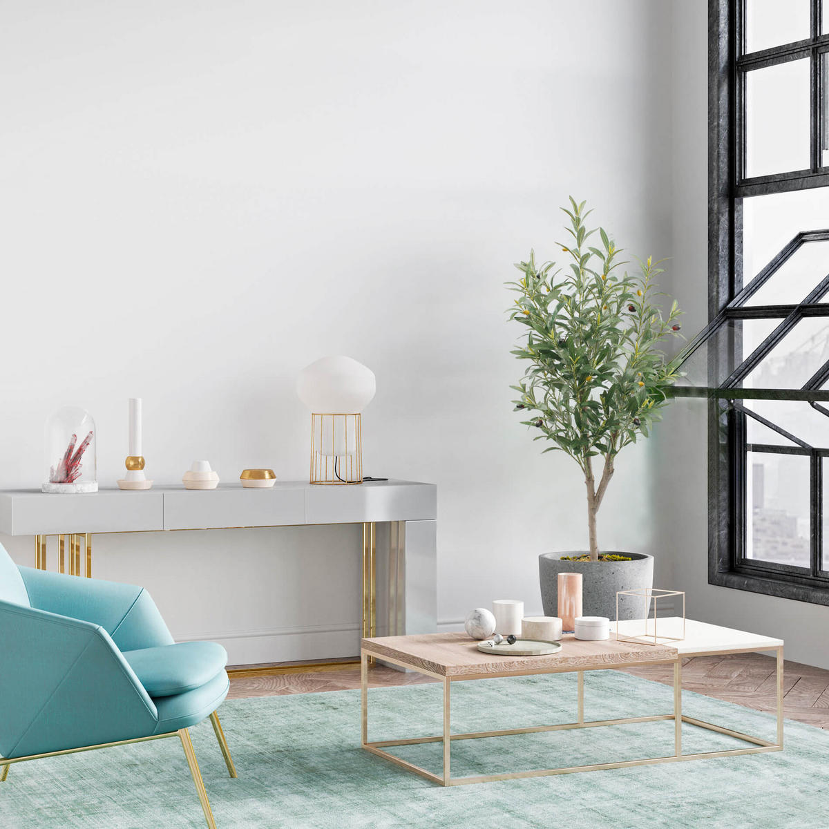 KUNSTPFLANZE Olivenpflanze 120 cm - Grün, Kunststoff (120cm)