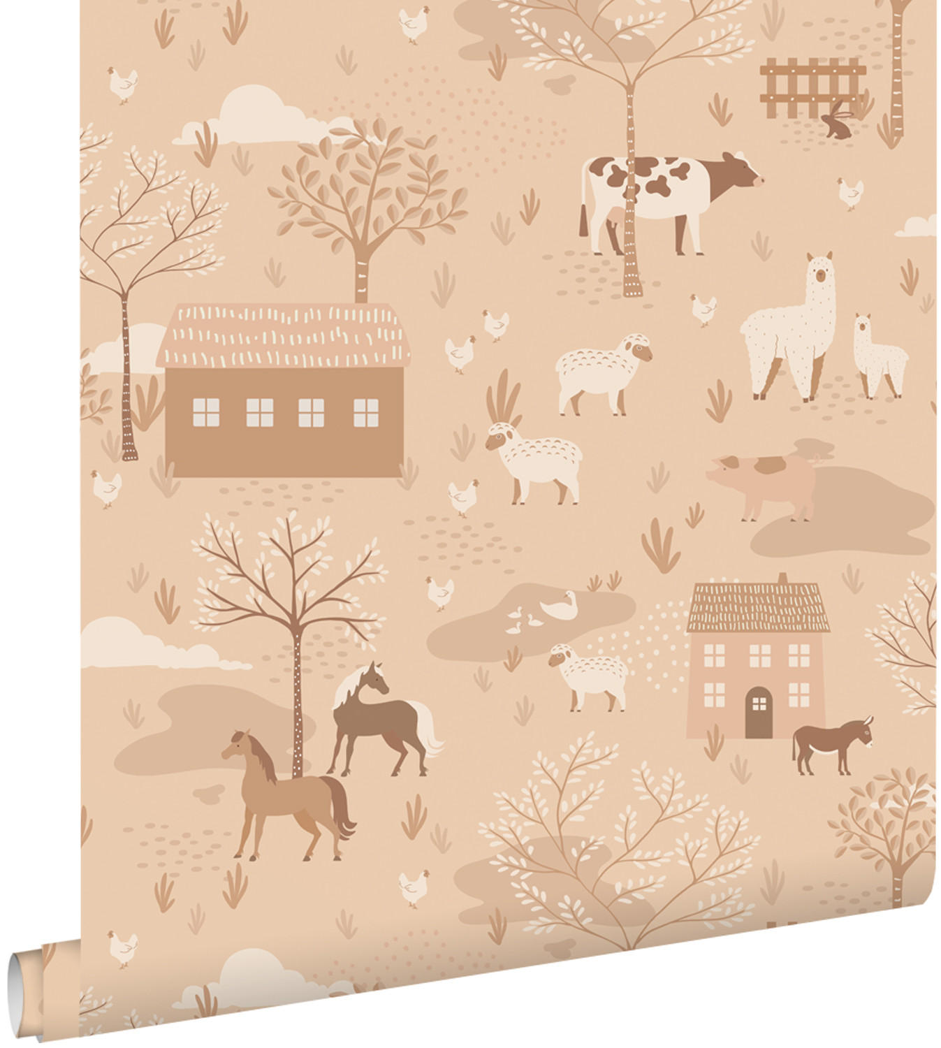 TAPETE Bauernhof 50 x 900 cm - Pink, Papier (50/0.1cm) - ESTAhome