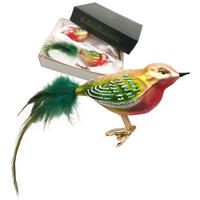 CHRISTBAUMSCHMUCK Vogel Weihnachtsfink Mehrfarbig 10cm (Glas / 2 Stk.) - Multicolor, Glas (4/4/10cm)
