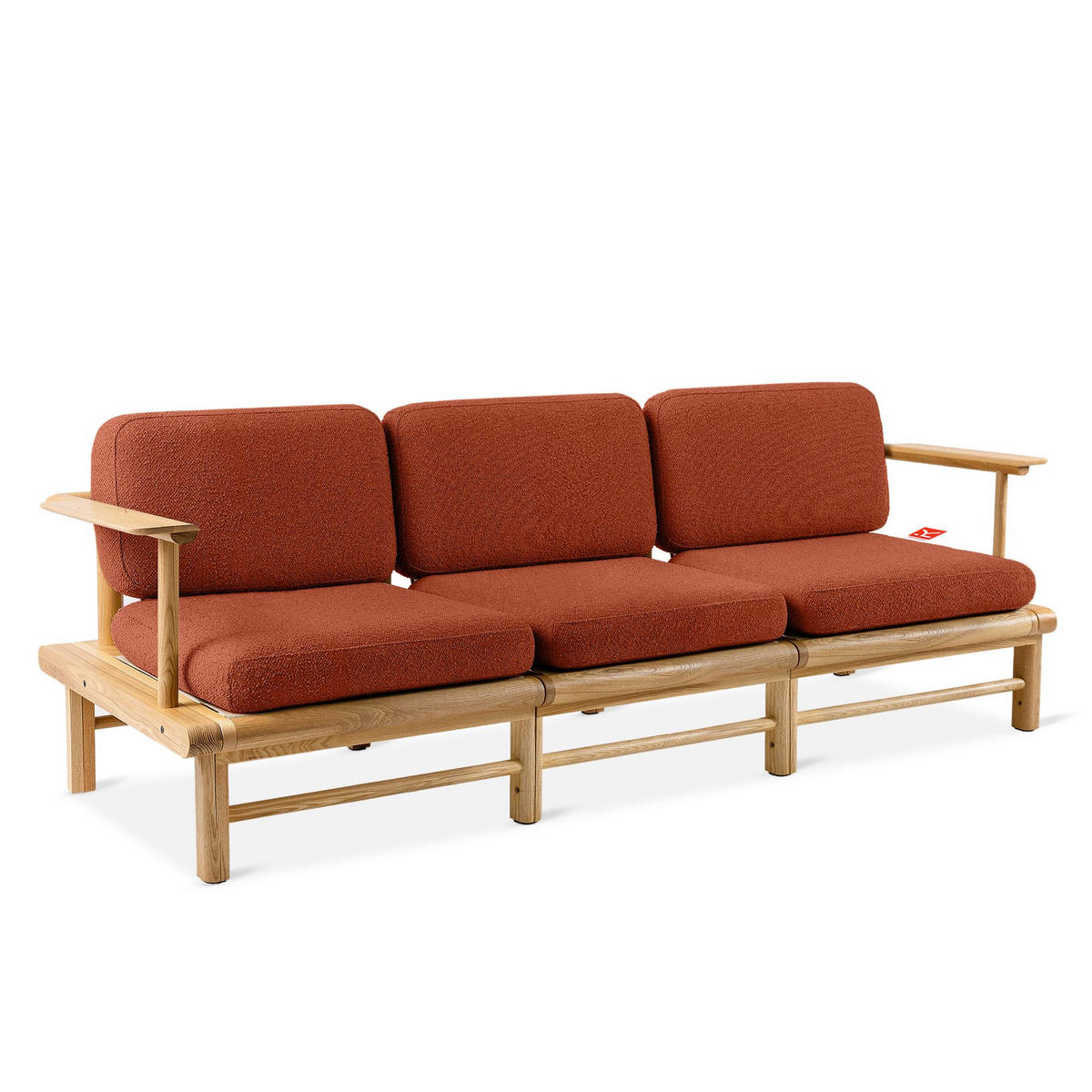 GARTENSOFA ATREDA 3-Sitzer - Orange, Holz/Textil (230/74/80cm) - KONSIMO®