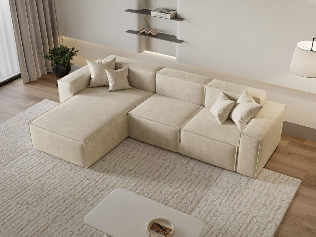 ECKSOFA Arizona Beige Links - Beige, Holz/Textil (180/265cm) - Graingold