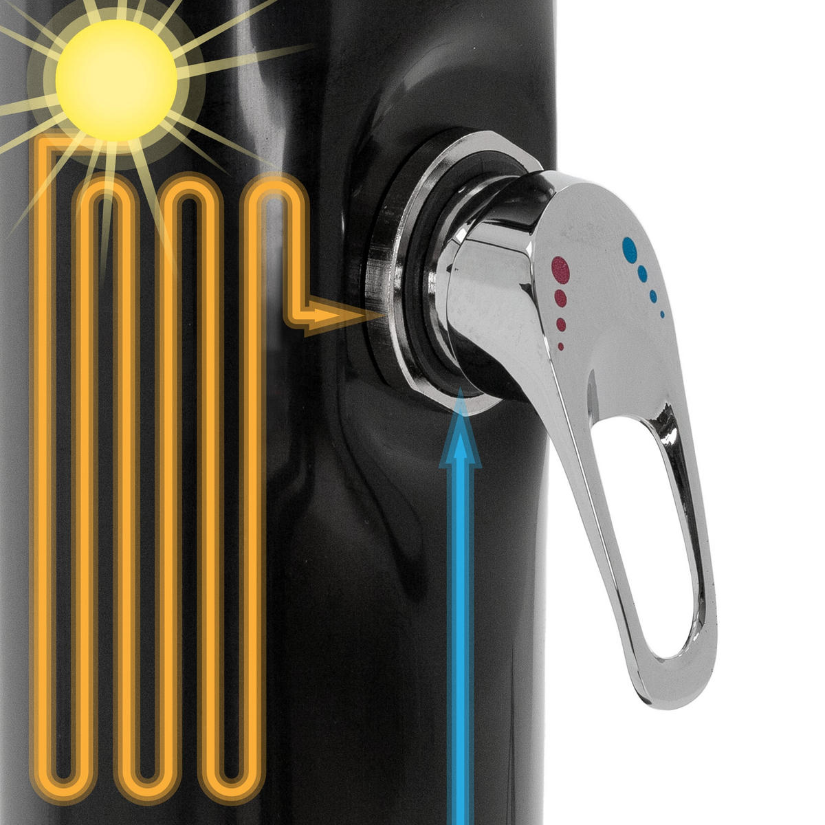 SOLARDUSCHE - Schwarz, Kunststoff (12.5/210/40cm) - ML-DESIGN