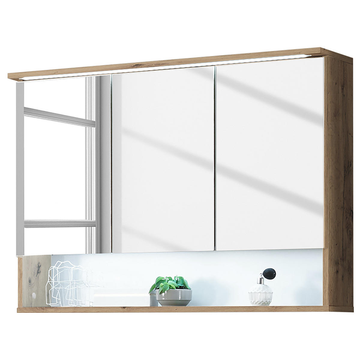 SPIEGELSCHRANK - Eiche Artisan Dekor - Braun, Holzwerkstoff (100/70/23cm) - home24