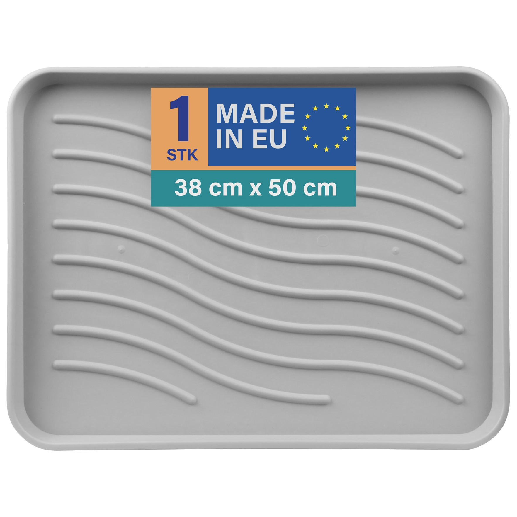 SCHUHABTROPFSCHALE Hellgrau 50x38 cm - Hellgrau, Kunststoff (38/50cm) - Bestlivings