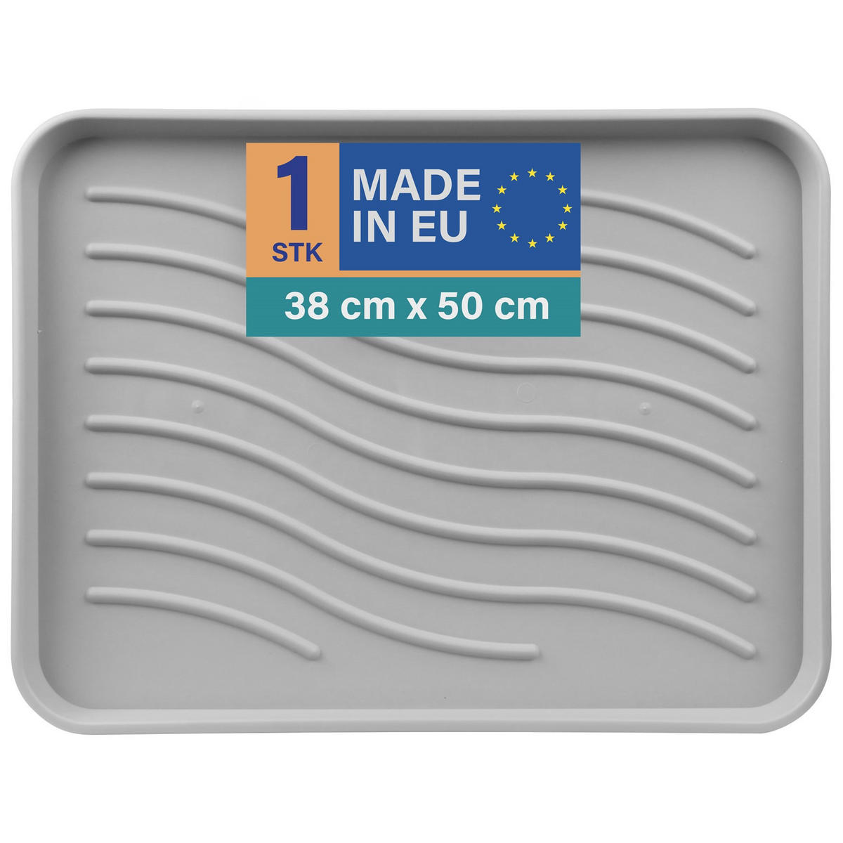 SCHUHABTROPFSCHALE Hellgrau 50x38 cm - Hellgrau, Kunststoff (38/50cm) - Bestlivings