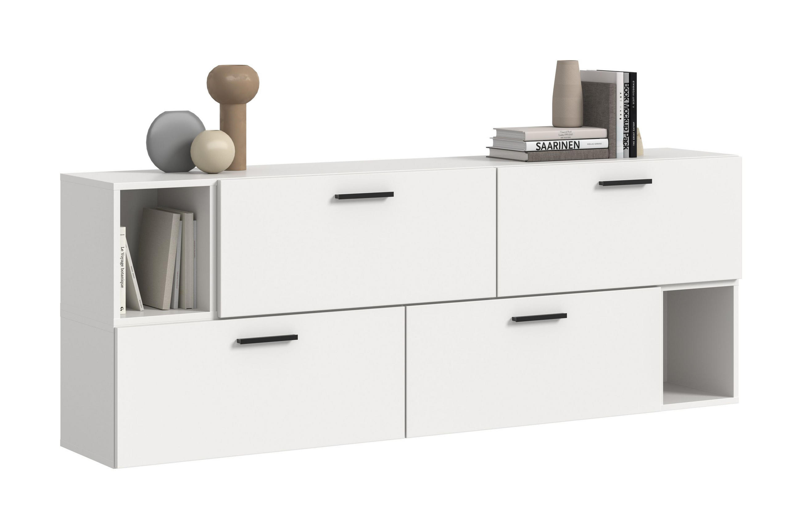 WOHNWAND The One weiß 176/34/97 cm - Weiß, Holzwerkstoff (176/97/34cm) - Xonox