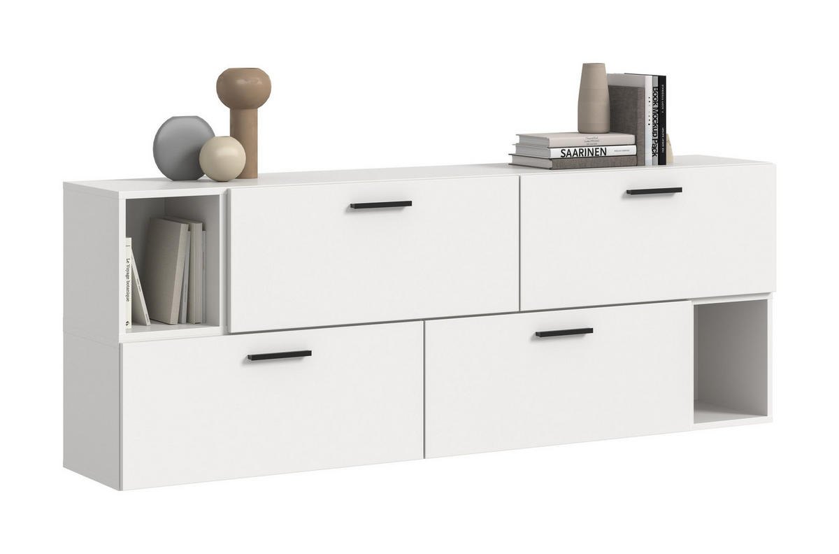 WOHNWAND The One weiß 176/34/97 cm - Weiß, Holzwerkstoff (176/97/34cm) - Xonox