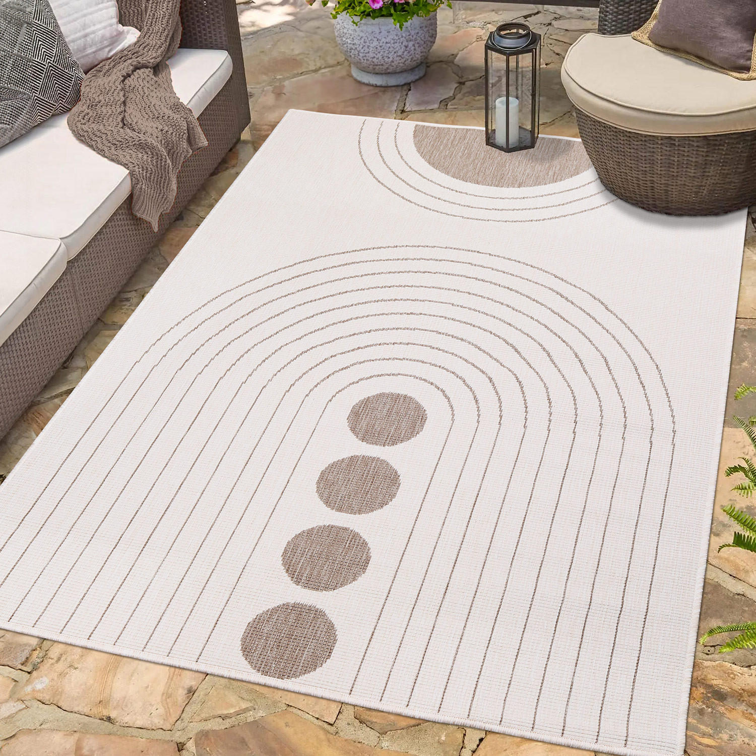 OUTDOOR-TEPPICH DuoRug 5739 Creme 160x230 cm - Beige, Textil (160/230cm) - carpet city