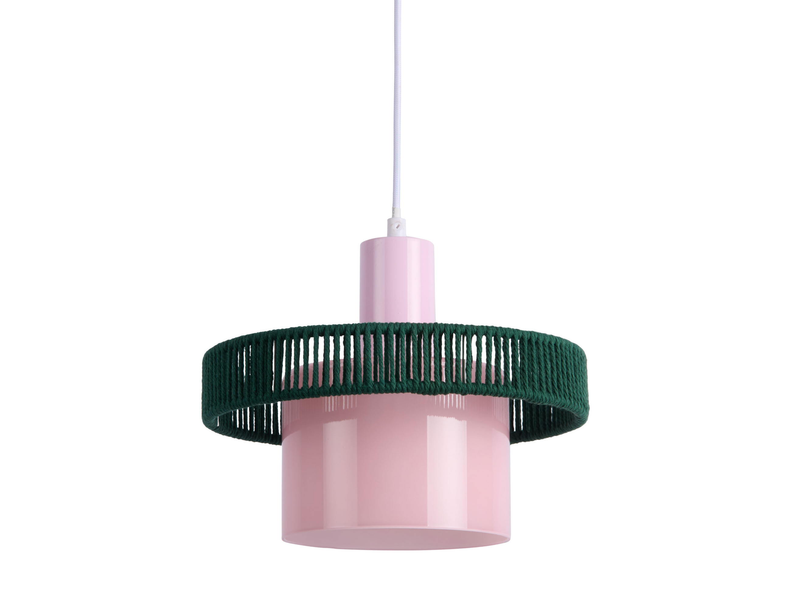HÄNGELAMPE Firenze Wide - Rosa/Grün - 19,5 cm - Pink, Textil (25/25/19cm) - Leitmotiv