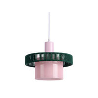 HÄNGELAMPE Firenze Wide - Rosa/Grün - 19,5 cm - Pink, Textil (25/25/19cm) - Leitmotiv