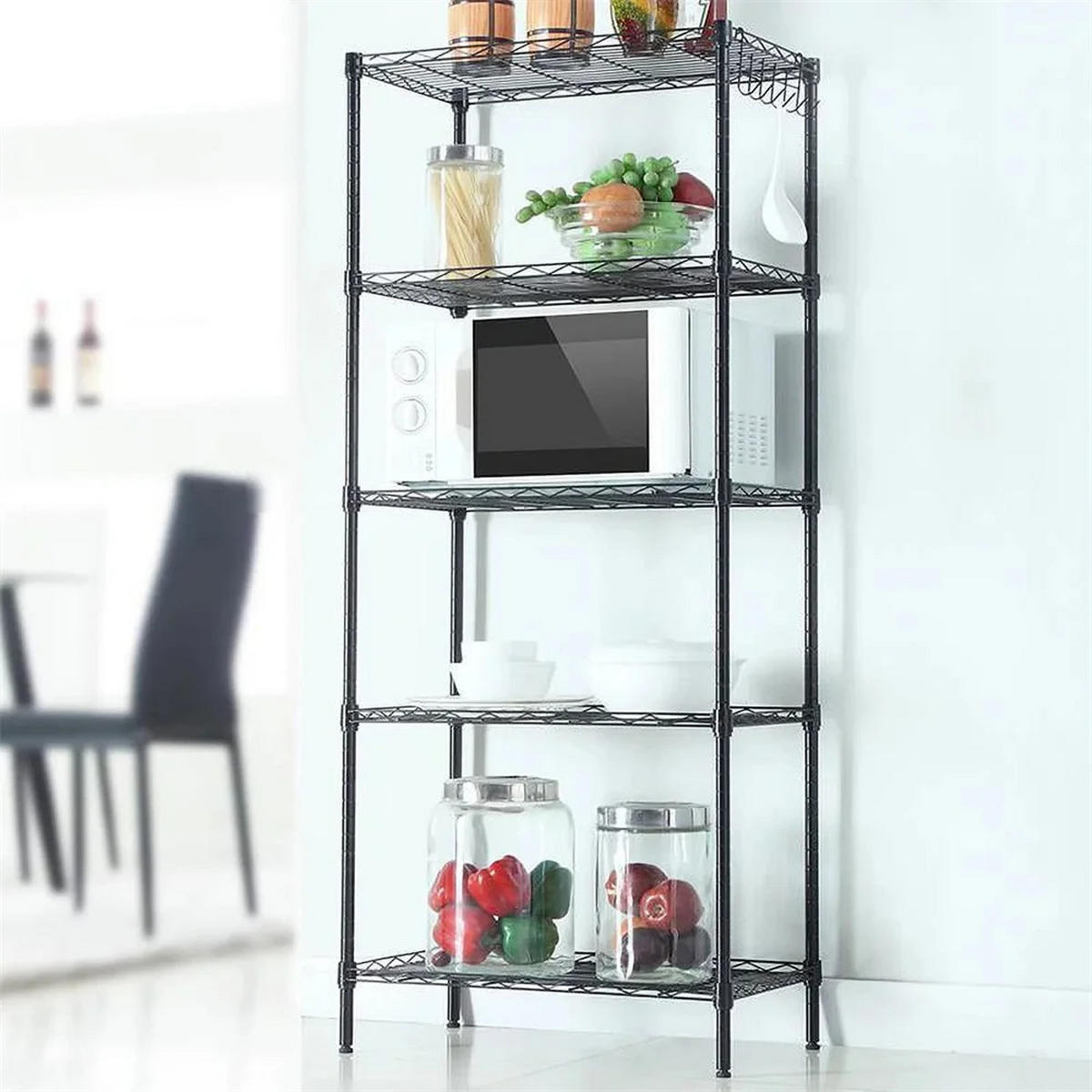 REGAL 55x150x30 cm Aufbewahrung Metall Regal - Schwarz, Metall (55/150/30cm) - Kaket